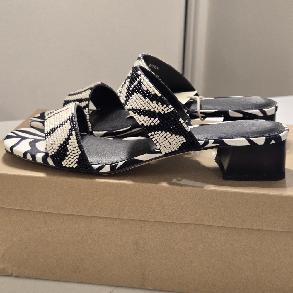 Sanctuary Black and White Beaded Sandals - Picture 5 of 8